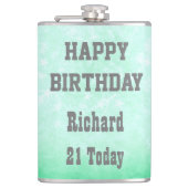 Personalisiert Happy 21. Geburtstag Design Flachmann (Vorderseite)