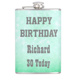 Personalisiert Happy 30. Geburtstag Design Flachmann