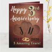 Personalisiert Happy 3. Wedding Anniversary Card Karte (Gelbe Blume)