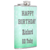Personalisiert Happy 60. Geburtstag Design Flachmann (Rechts)