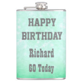 Personalisiert Happy 60. Geburtstag Design Flachmann (Vorderseite)