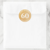 Personalisiert Happy 60. Geburtstag Gold Glitzer Runder Aufkleber (Tasche)