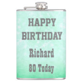 Personalisiert Happy 80. Geburtstag Design Flachmann (Vorderseite)