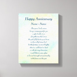 Personalisiert Happy Anniversary Gedicht Art Leinwanddruck