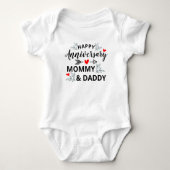 Personalisiert Happy Anniversary Mommy and Daddy Baby Strampler (Vorderseite)