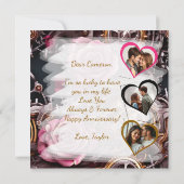 Personalisiert Happy Anniversary Steampunk Foto Karte (Rückseite)