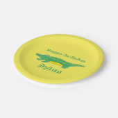 Personalisiert Happy Birthday Alligator Crocodile Pappteller (Schrägansicht)
