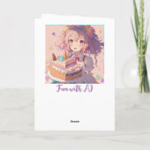 Personalisiert Happy Birthday Anime Girl Karte (Rückseite)