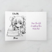 Personalisiert Happy Birthday Anime Girl Karte (Innenseite)