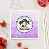 Personalisiert Happy Birthday Anime Girl Pizza Par Serviette (Beispiel)