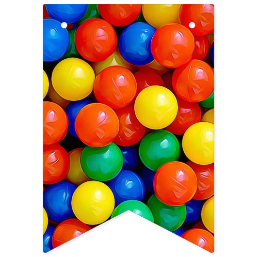 Personalisiert Happy Birthday Ball Pit Themed Part Wimpelkette (Erste Fahne)