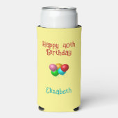 Personalisiert Happy Birthday Balloons Selters Dosenkühler (Seltzer Vorderseite)