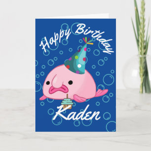 Personalisiert Happy Birthday Blobfish Card Karte