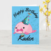Personalisiert Happy Birthday Blobfish Karte (Gelbe Blume)