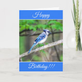Personalisiert Happy Birthday Blue Jay Card Karte (Vorderseite)
