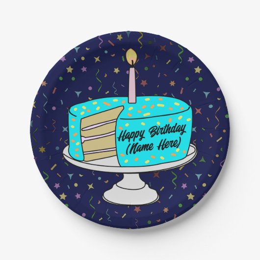 Personalisiert Happy Birthday Cake - Paper Teller (Vorderseite)