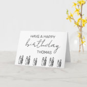 Personalisiert Happy Birthday Candles Minimalistis Karte (Gelbe Blume)