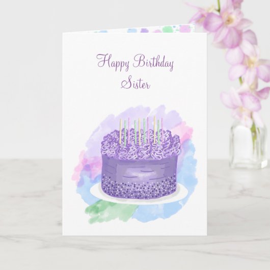 Personalisiert Happy Birthday Card für Schwester Karte (Orchidee)