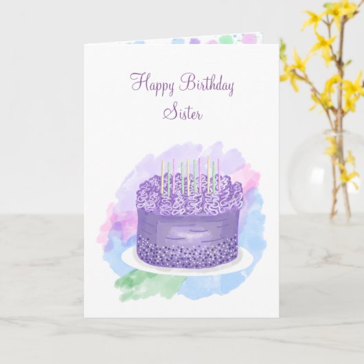 Personalisiert Happy Birthday Card für Schwester Karte (Gelbe Blume)