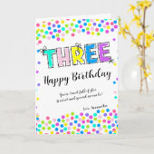 Personalisiert Happy Birthday Card Girl Age 3 Karte (Gelbe Blume)