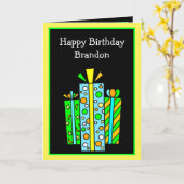 Personalisiert Happy Birthday Card Karte (Gelbe Blume)