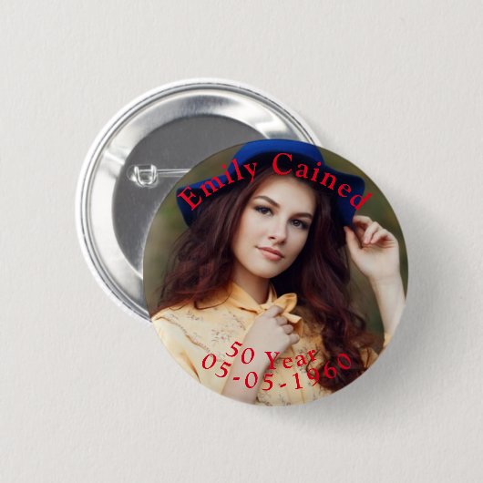Personalisiert Happy Birthday Celebration Geschenk Button (Vorne & Hinten)