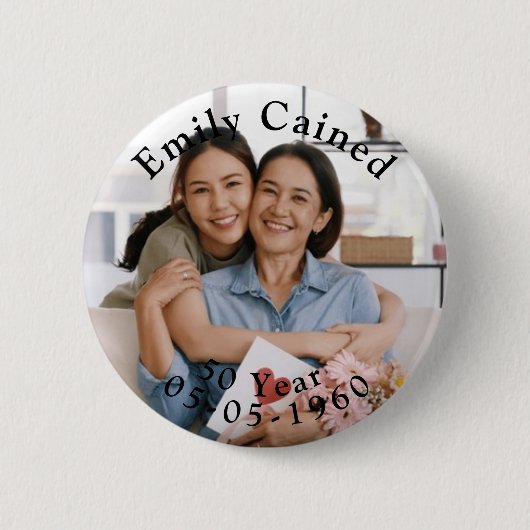 Personalisiert Happy Birthday Celebration Geschenk Button (Vorderseite)