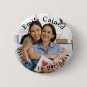 Personalisiert Happy Birthday Celebration Geschenk Button (Vorderseite)