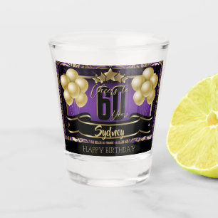 Personalisiert Happy Birthday Celebration - Lila Schnapsglas