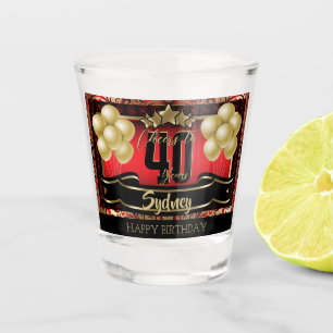 Personalisiert Happy Birthday Celebration - Red Schnapsglas