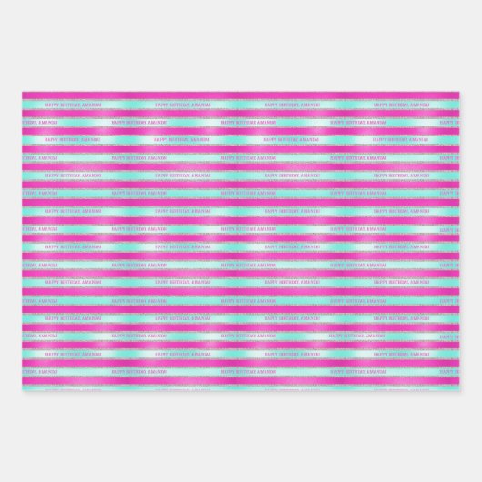 Personalisiert Happy Birthday Circus Geschenkpapier Set (Vorderseite 3)