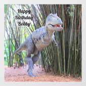 Personalisiert Happy Birthday Dinosaur Fensterhebe Fensteraufkleber (Blatt)