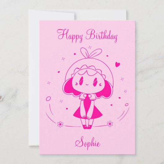 Personalisiert Happy Birthday Einladung (Vorderseite)