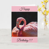 Personalisiert Happy Birthday Flamingo Card Karte (Gelbe Blume)