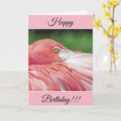 Personalisiert Happy Birthday Flamingo Card Karte (Gelbe Blume)