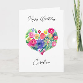 Personalisiert Happy Birthday Floral Wreath Karte