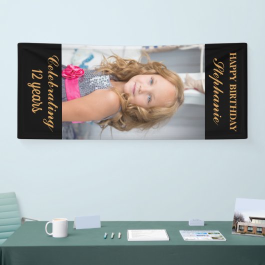Personalisiert Happy Birthday Foto Age Banner (Messe)