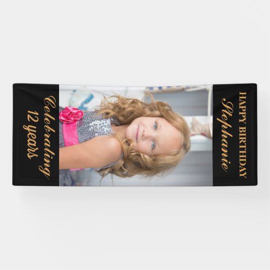 Personalisiert Happy Birthday Foto Age Banner (Horizontal)