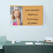 Personalisiert Happy Birthday Foto Age Gold Banner (Messeveranstaltung)