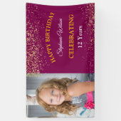 Personalisiert Happy Birthday Foto Celebration Banner (Vertikal)