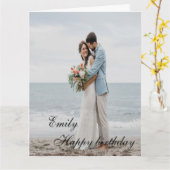 Personalisiert Happy Birthday Foto Ehefrau Karte (Gelbe Blume)