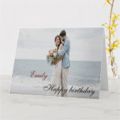 Personalisiert Happy Birthday Foto Ehefrau Karte (Gelbe Blume)
