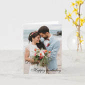 Personalisiert Happy Birthday Foto Ehemann Karte (Gelbe Blume)