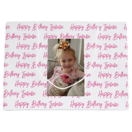 Personalisiert Happy Birthday Foto Große Geschenktüte