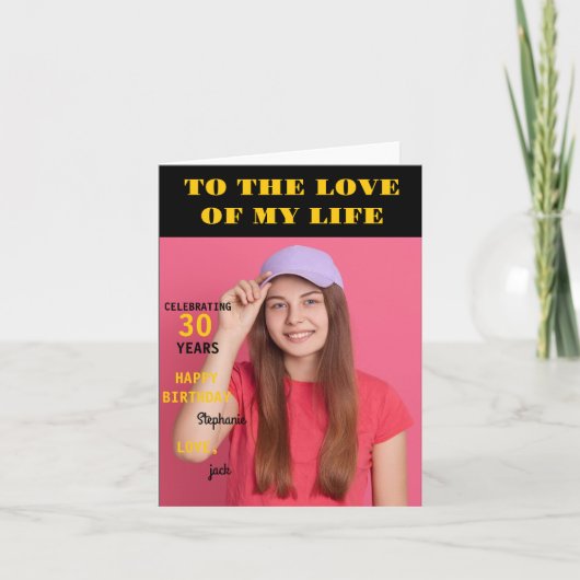 Personalisiert Happy Birthday Foto Liebe Ehefrau Karte (Vorderseite)
