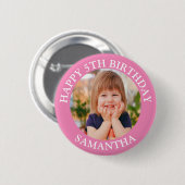 Personalisiert Happy Birthday Foto Name Age Button (Vorne & Hinten)