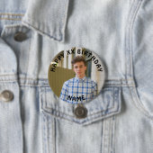 Personalisiert Happy Birthday Foto Name and Age Ab Button (Beispiel)