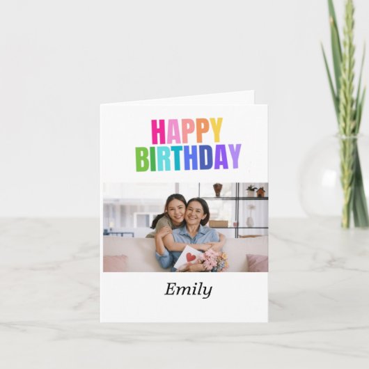 Personalisiert Happy Birthday Foto Name Quotes Karte (Vorderseite)