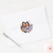 Personalisiert Happy Birthday Foto Name Quotes Runder Aufkleber (Umschlag)