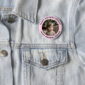 Personalisiert Happy Birthday Foto Name und Alter Button (Beispiel)